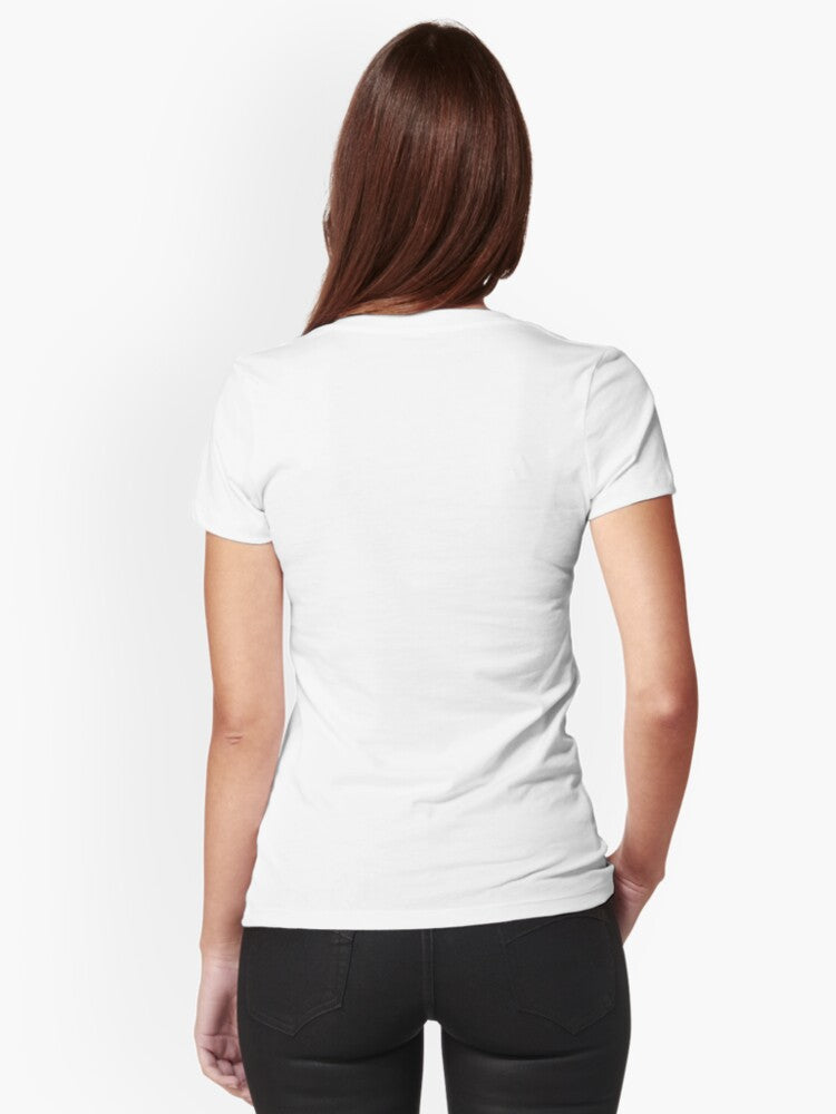 'Add your own name' Orange Fox Fitted V-Neck T-Shirt
