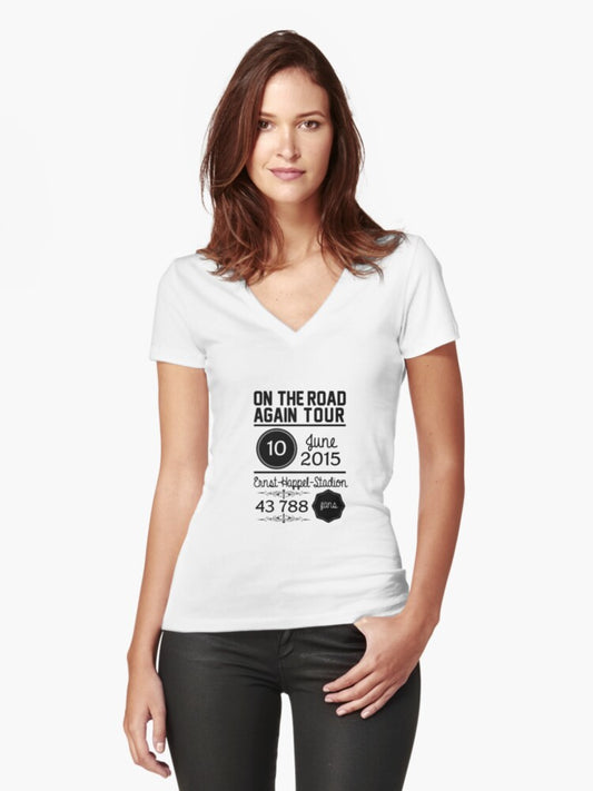 10th June - Ernst-Happel-Stadion OTRA Fitted V-Neck T-Shirt