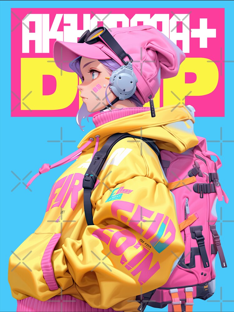 AKIBA DRIP - 「 ✦ BACKPACK GIRL✦ 」ANIME MANGA JAPAN AKIHABARA HIP HOP STREET STYLE Premium T-Shirt