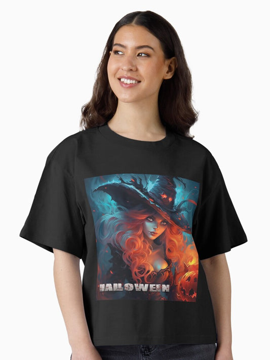 A scary Halloween Pumpkin Boxy T-Shirt