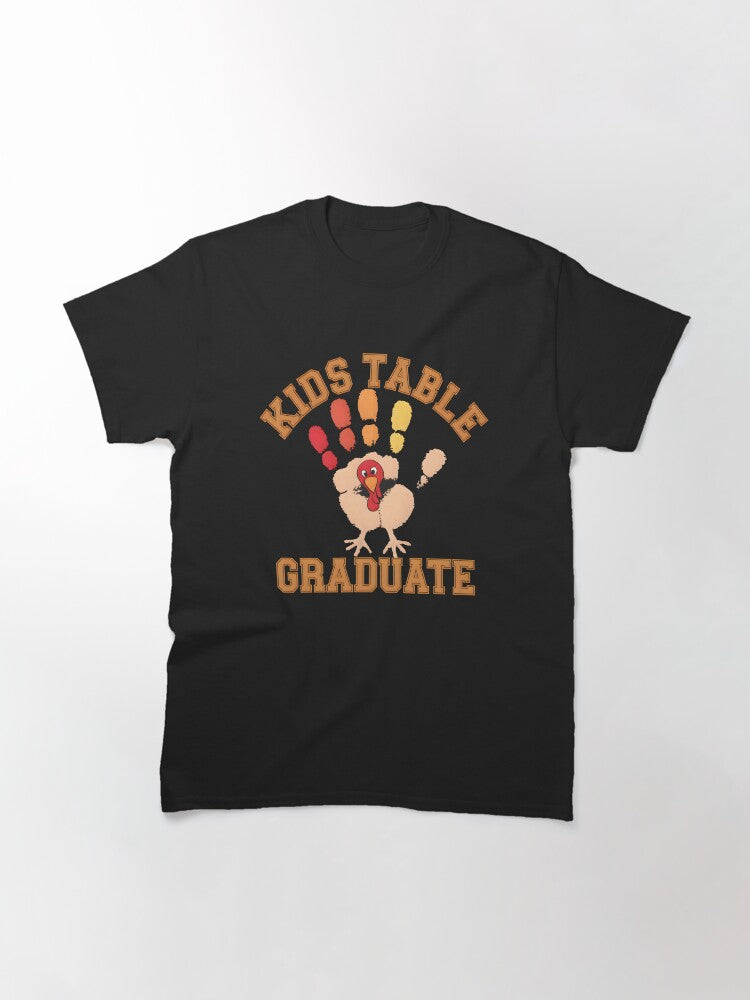 Kids Table Graduate Thanksgiving Turkey Handprint Funny Classic T-Shirt