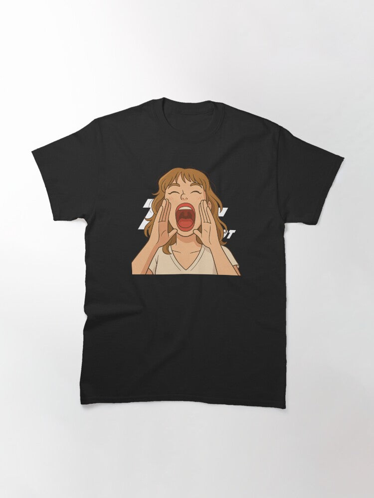A blonde woman is shouting. Classic T-Shirt