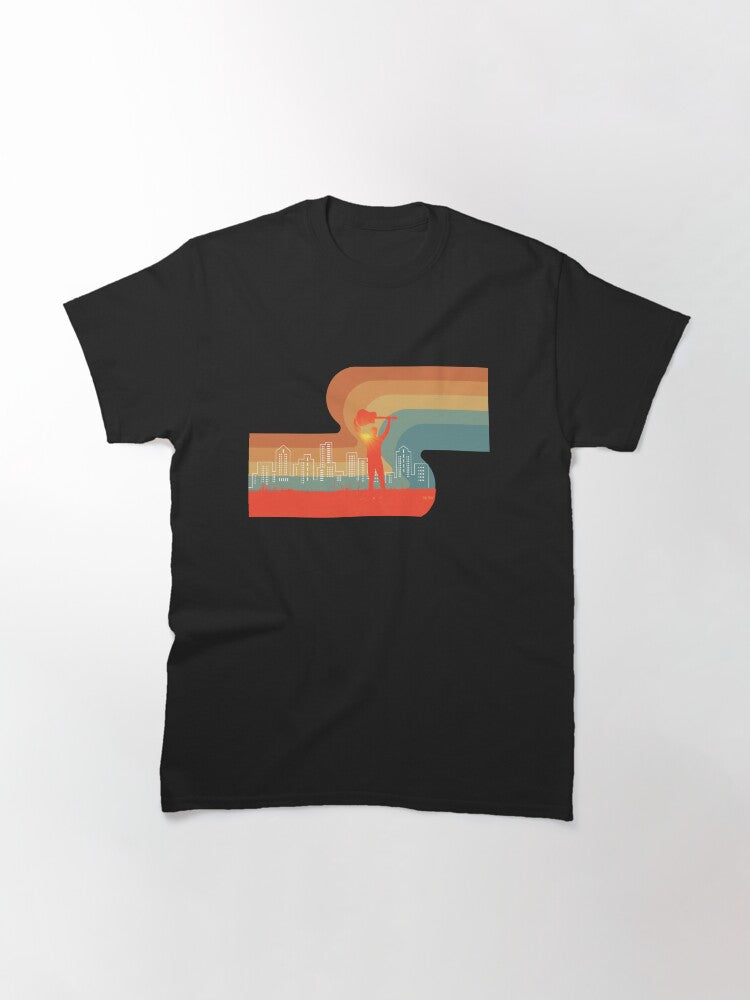 A nameless musician comes to town with dreams of becoming a rock star. Classic T-Shirt