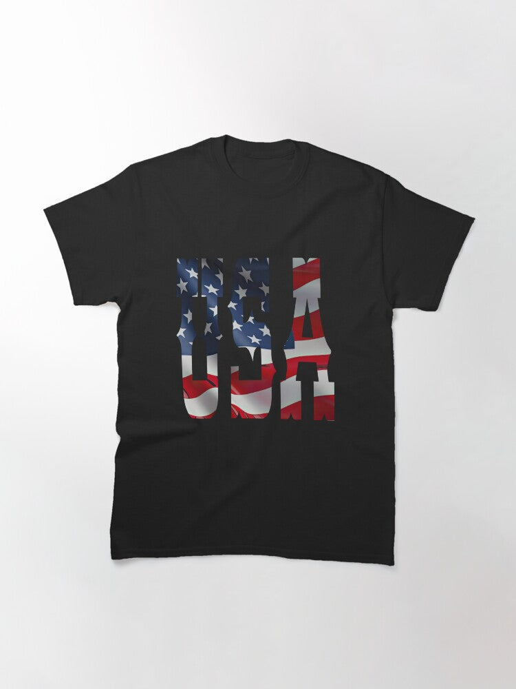 3D USA lettering flag - Independence day Classic T-Shirt
