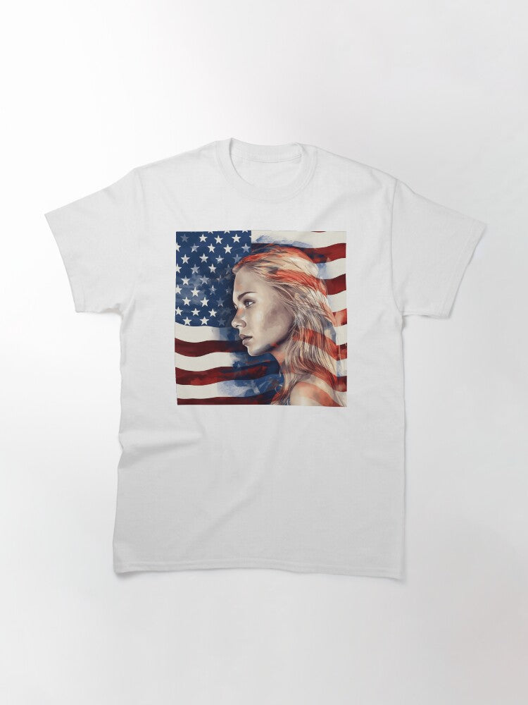Abstract American flag print Classic T-Shirt