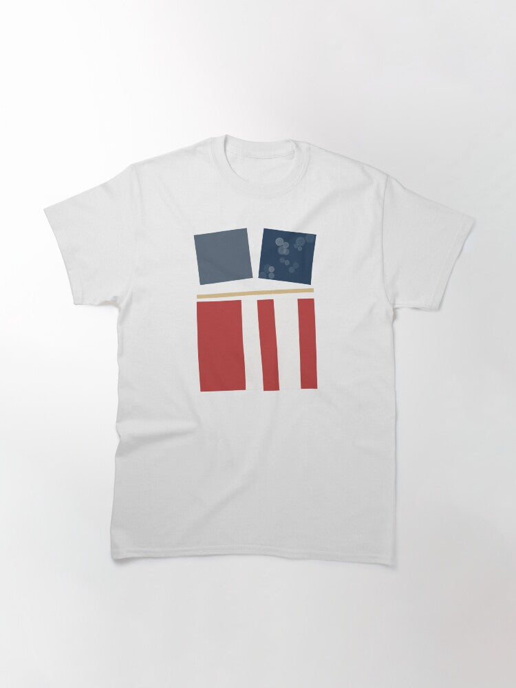 Abstract American Flag in Pieces – Modern Patriotic Wall Art for Veterans, Patriots & Holiday Decor Classic T-Shirt