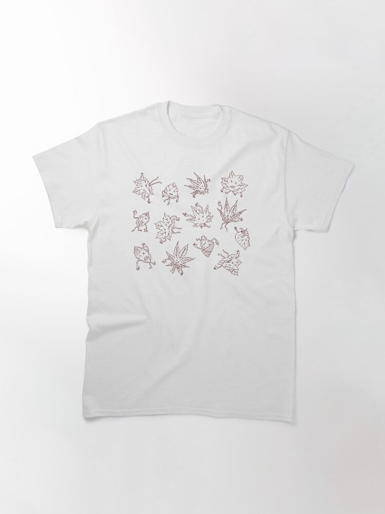 A cartoony dead leaf pattern in dark brown line Classic T-Shirt
