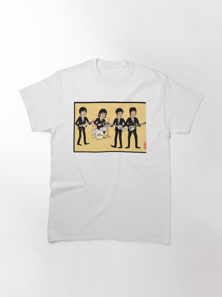 A cartoon drawing of The Beatles Classic T-Shirt