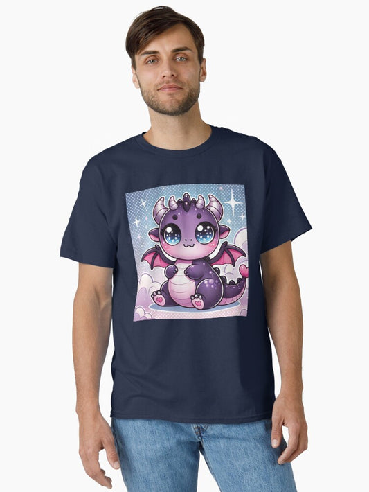 A kawaii-style dragon with big sparkling eyes Classic T-Shirt