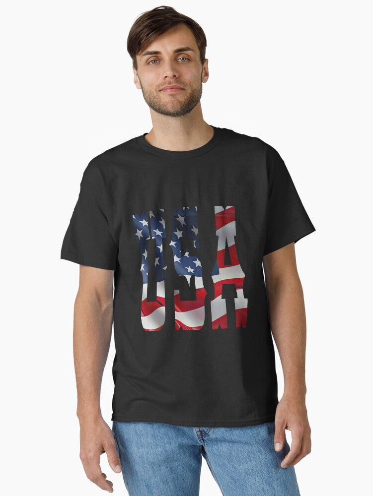 3D USA lettering flag - Independence day Classic T-Shirt