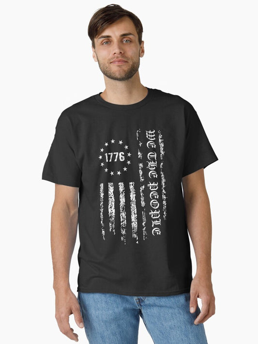 1776 "We The People" US Flag -- Visually Aged and Distressed Classic T-Shirt Style001