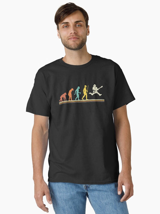 Guitar Retro Vintage Evolution Of Man Guitarist Gift Classic T-Shirt