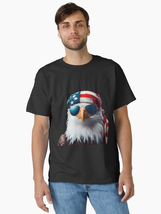 4th of July, American Eagle sporting sunglasses. Classic T-Shirt
