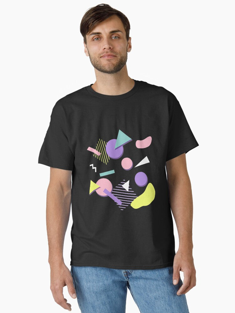 80s Retro Shapes - black Classic T-Shirt