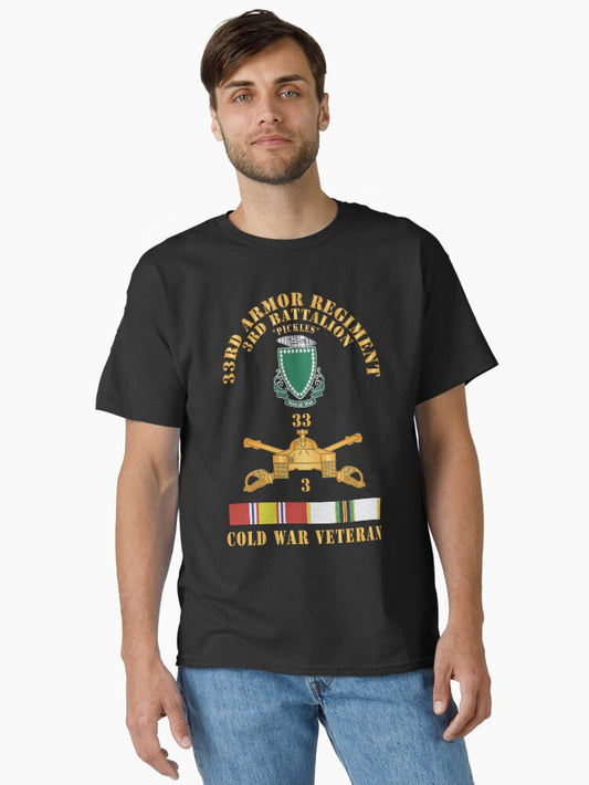3rd Bn 33rd Armor Branch w 33rd Armor DUI - Cold War Veteran - COLD SVC - Hat X 300 Classic T-Shirt