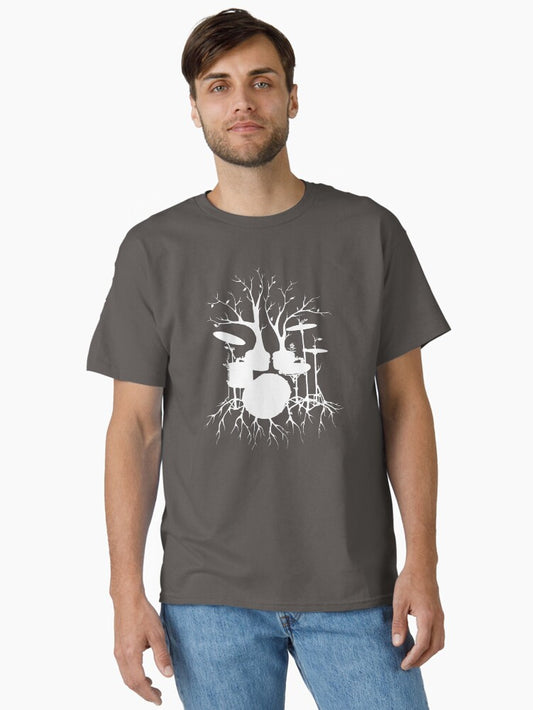"Live the Beat to the Tempo of Creation" ~ drum tree art , version1 Classic T-Shirt