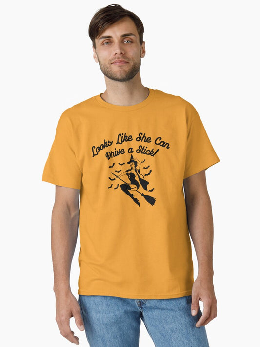 Funny Halloween Witch Broomstick Classic T-Shirt