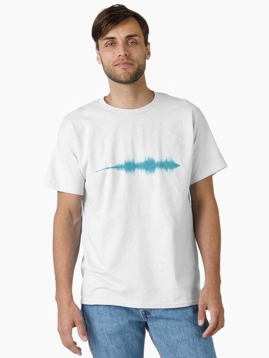 "Wish You Were Here" by Pink Floyd Sound Wave Pattern Blue Classic T-Shirt