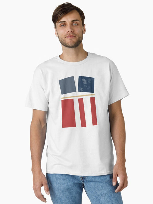 Abstract American Flag in Pieces – Modern Patriotic Wall Art for Veterans, Patriots & Holiday Decor Classic T-Shirt