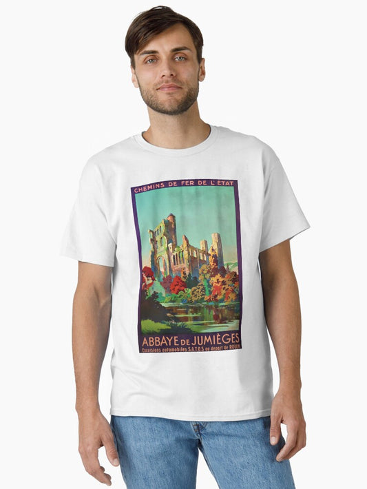 Abbaye de Jumeges vintage travel poster Classic T-Shirt
