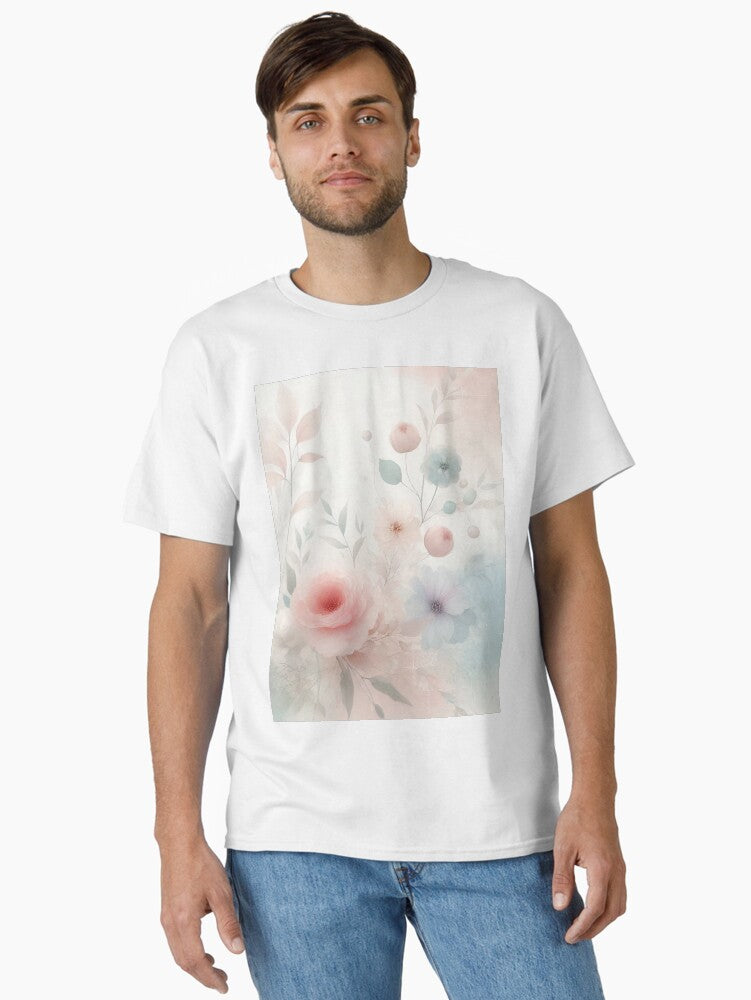 A gentle seamless background in pastel tones with light effects, soft textures, and delicate geometric patterns Classic T-Shirt