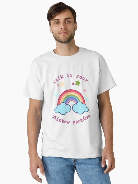 "Walk in your rainbow paradise" -Adore you Harry styles Classic T-Shirt