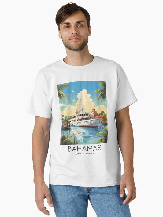 A Vintage Travel Illustration of the Bahamas - Central America Classic T-Shirt Style003