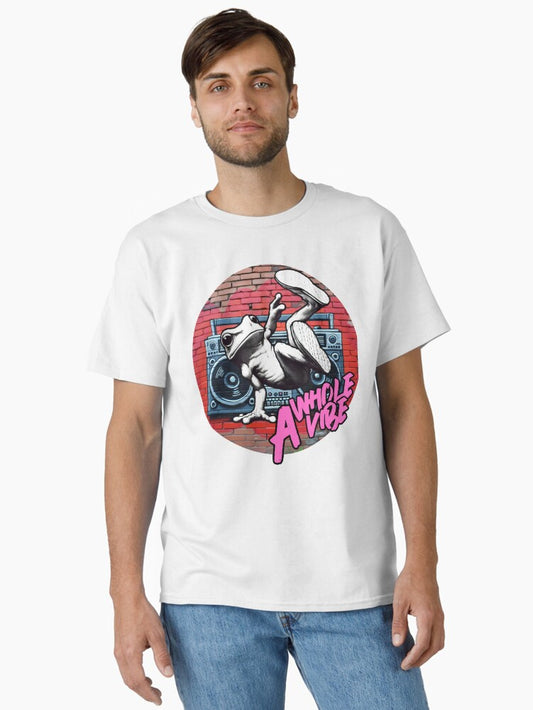 A Whole Vibe Frog T-shirt | Fun Hip-Hop Streetwear Graphic Tee | Cool Breakdancing Frog Design Classic T-Shirt Style001
