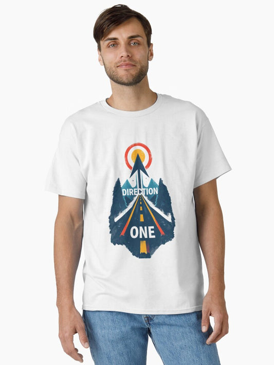 "Direction One" – Focused Path Illustration PNG, 5000x5000 Classic T-Shirt