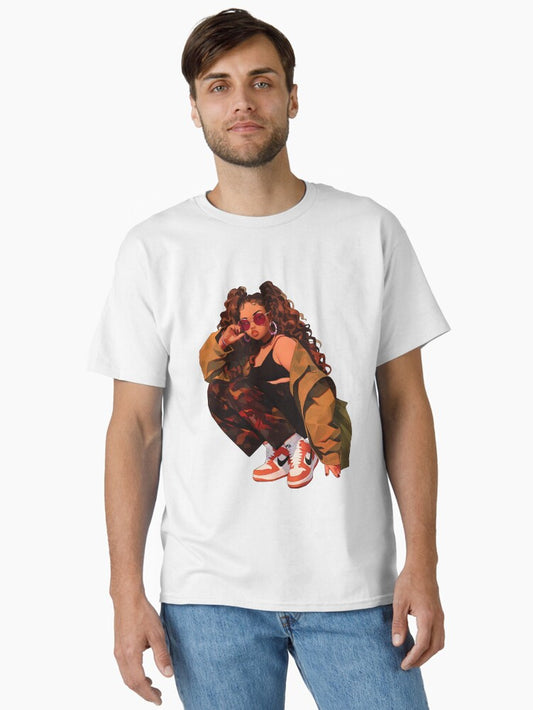 90s Urban Black Woman Vintage Aesthetic | Retro Streetwear Art | Black Girl Magic | Hip Hop Culture Illustration Classic T-Shirt
