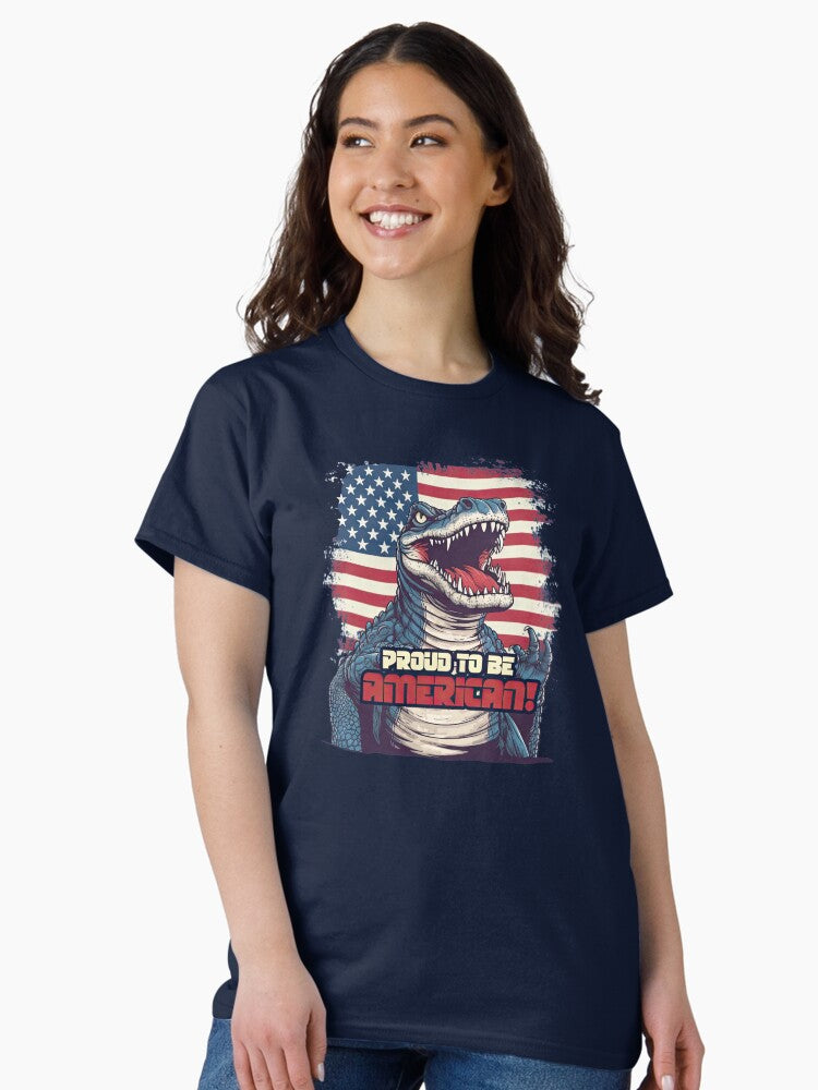4th of July American Alligator - Proud to be American Classic T-Shirt
