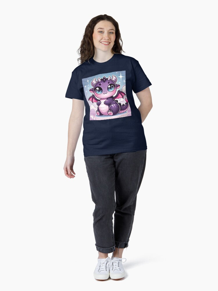 A kawaii-style dragon with big sparkling eyes Classic T-Shirt
