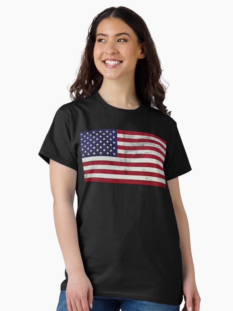 A grunge distressed flag of the usa or pop art american flag Classic T-Shirt