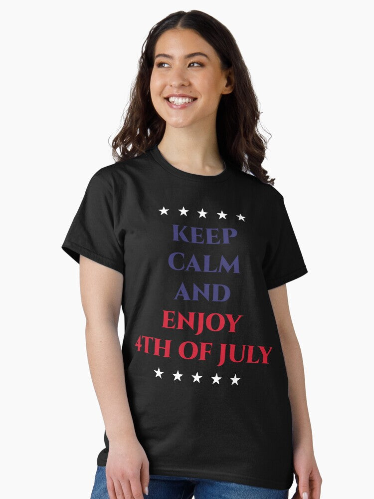 4th of July Typography Classic T-Shirt Style001