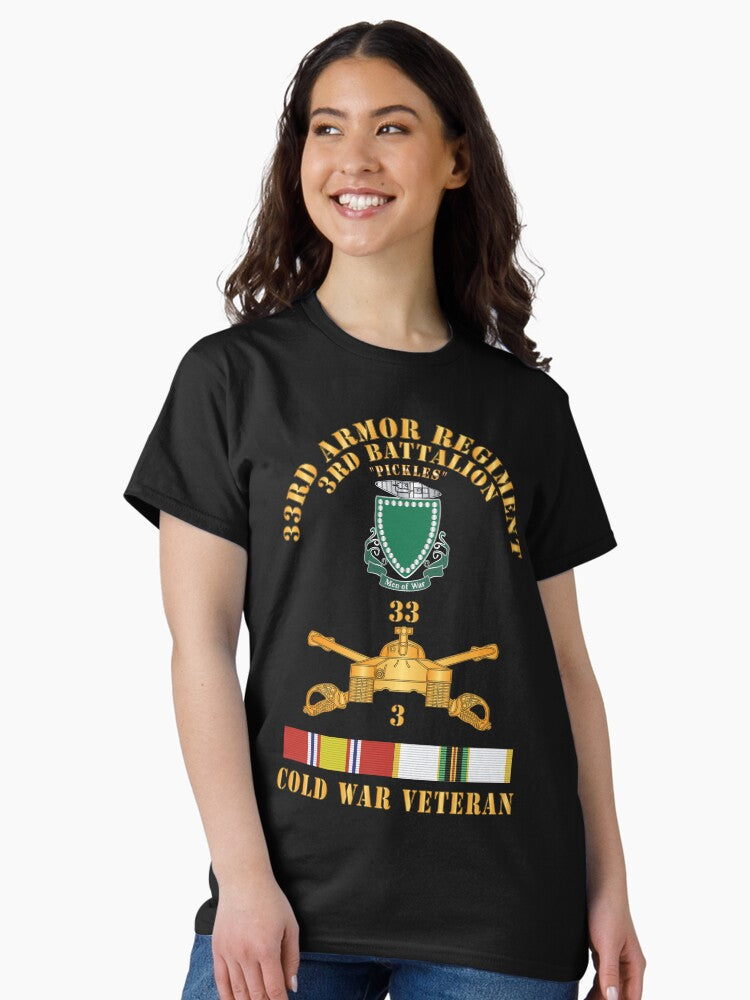 3rd Bn 33rd Armor Branch w 33rd Armor DUI - Cold War Veteran - COLD SVC - Hat X 300 Classic T-Shirt