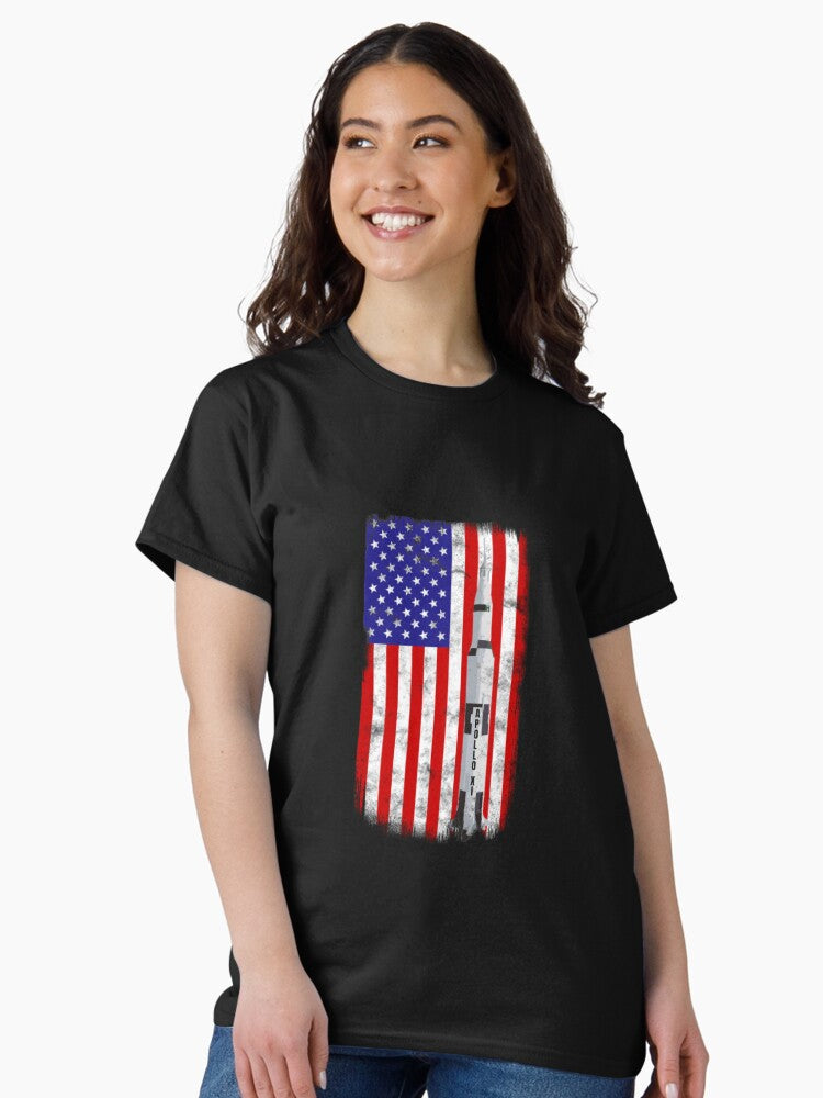 50th Anniversary Moon Landing Apollo 11 US Flag Classic T-Shirt
