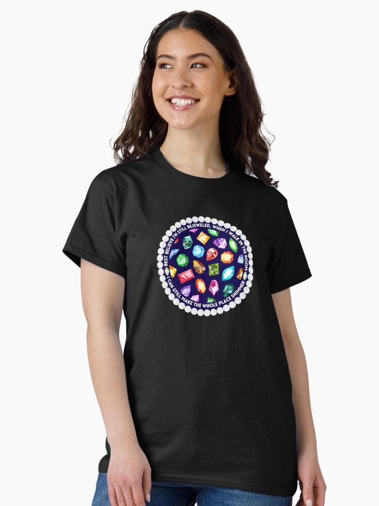 A Fun Bejeweled Gems and Pearls Lyrics Design Classic T-Shirt