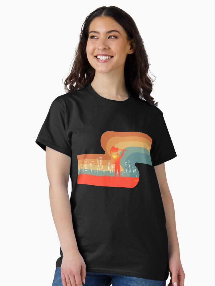 A nameless musician comes to town with dreams of becoming a rock star. Classic T-Shirt