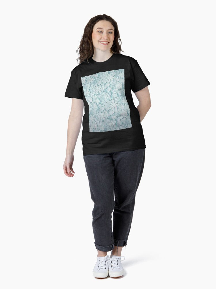 3 Dimensional Teal Floral Classic T-Shirt