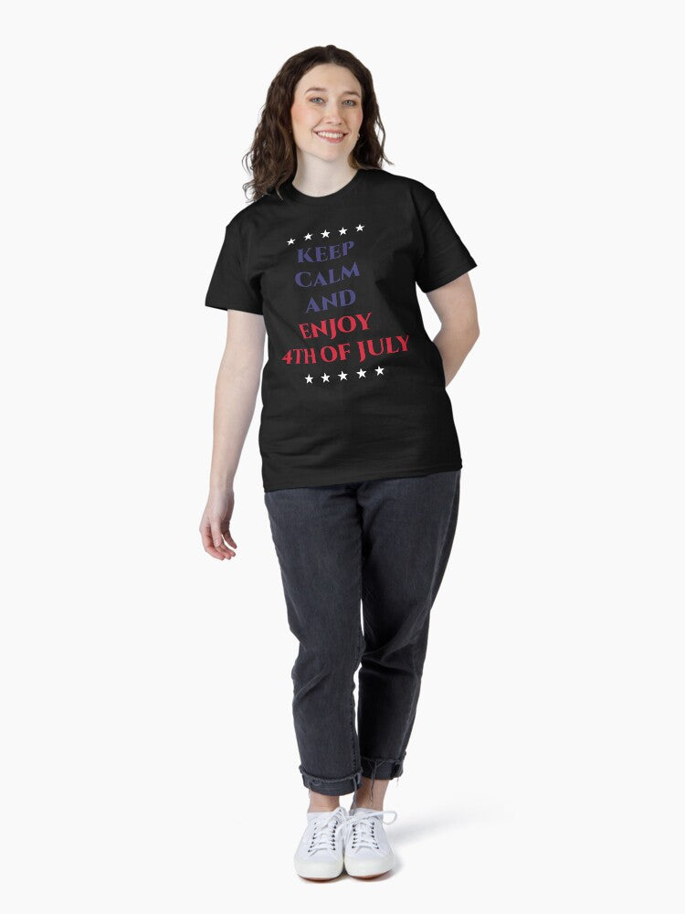 4th of July Typography Classic T-Shirt Style001