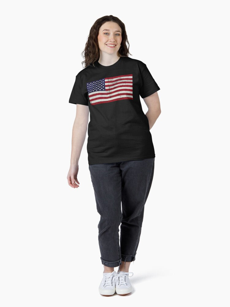 A grunge distressed flag of the usa or pop art american flag Classic T-Shirt