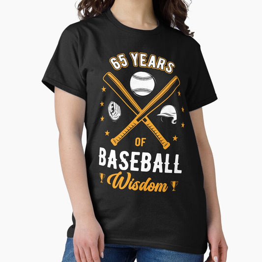 65th Birthday Baseball Player Gift 65 Years Baseball Coach Classic T-Shirt