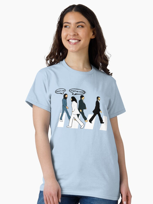 Abbey Road John Forgets His Mask _BLue Classic T-Shirt