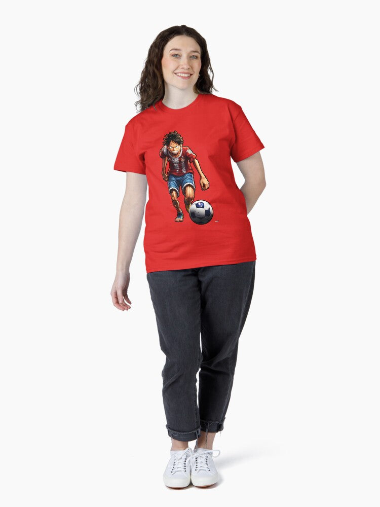 "Straw Hat Striker ⚽️" Luffy Playing Football. Classic T-Shirt