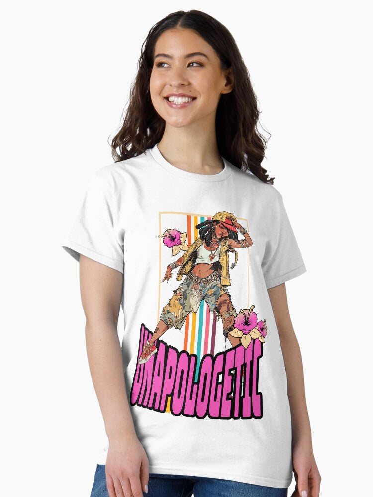 ? UNAPOLOGICAL. ? Street Bold Meets Floral Energy? Classic T-Shirt
