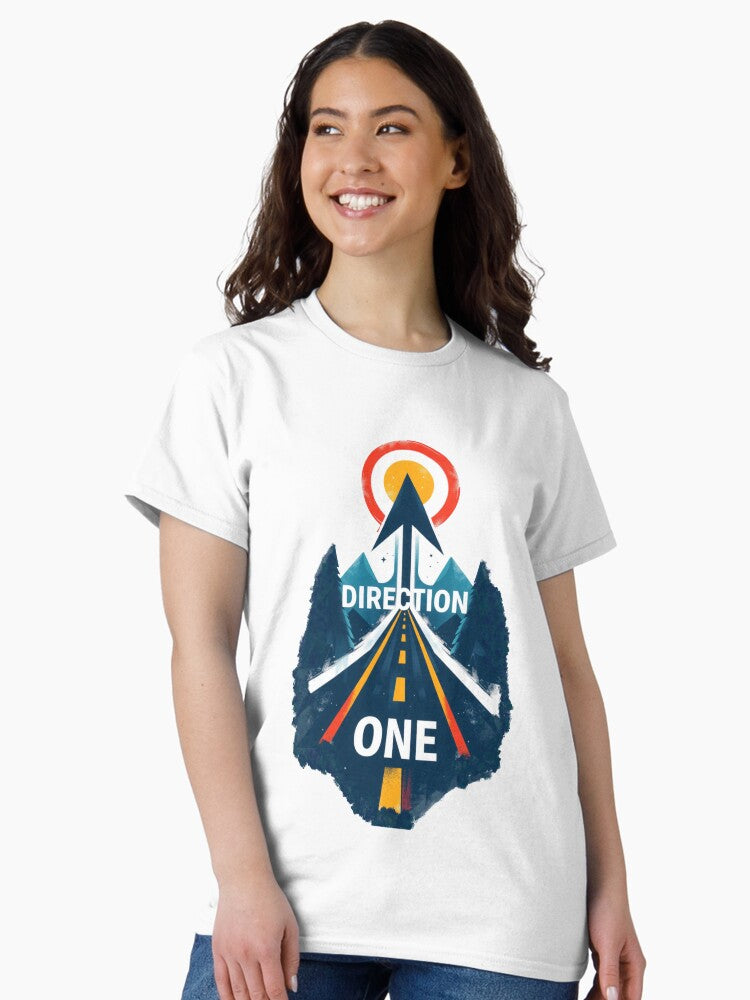 "Direction One" – Focused Path Illustration PNG, 5000x5000 Classic T-Shirt