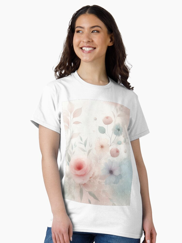 A gentle seamless background in pastel tones with light effects, soft textures, and delicate geometric patterns Classic T-Shirt