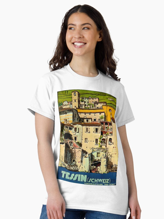 Tessin Schweiz vintage travel poster Classic T-Shirt