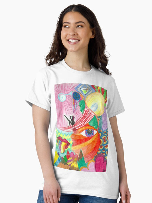 "Slow Chaos" – Colorful Trippy Art Print Classic T-Shirt