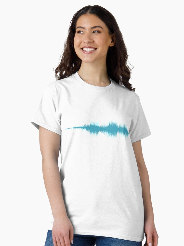"Wish You Were Here" by Pink Floyd Sound Wave Pattern Blue Classic T-Shirt